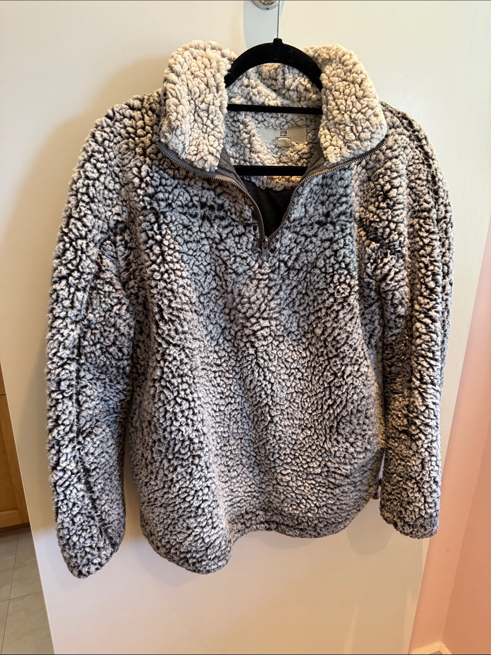 Thread & Supply Grey Sherpa Half-Zip Jacket